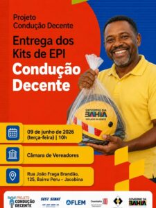 Projeto Condução Decente entrega kits de segurança para mototaxistas e motofretistas em Jacobina